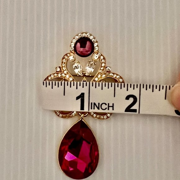 NIB Vintage Purple Rhinestone Brooch - Picture 7 of 8